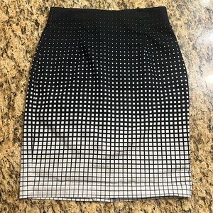 Black and White Pencil Skirt